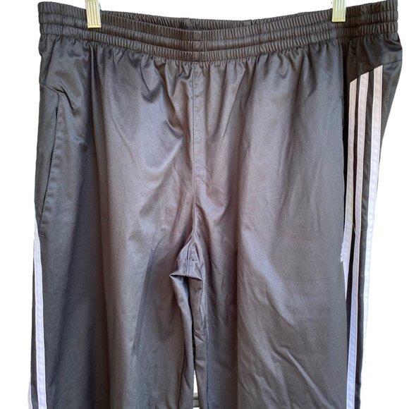 Adidas Climalite  Men Track Pant Sz XL 3 Stripe Black White Ankle Zip Mesh Lined - Picture 16 of 16